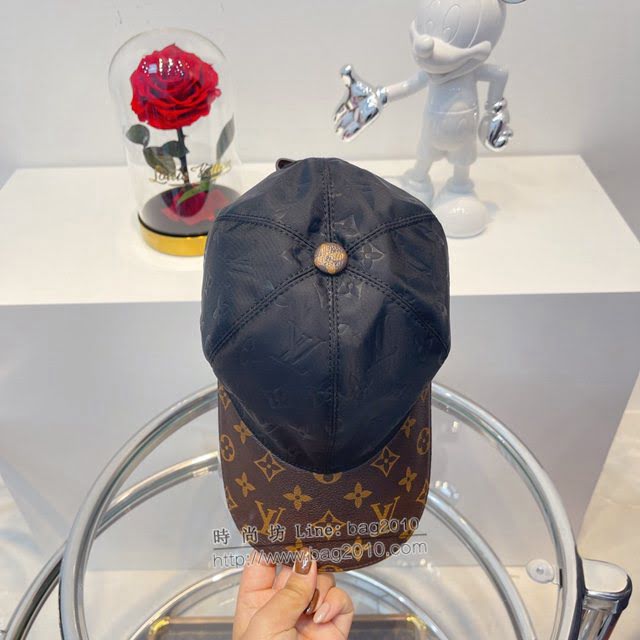 LV新品男士帽子 路易威登老花拼接棒球帽鴨舌帽  mm1317
